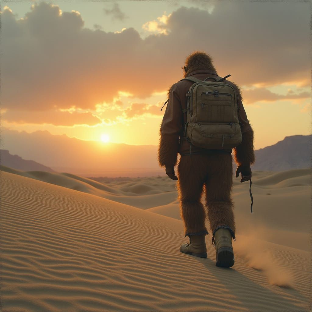 Mysterious Sasquatch Traverses Death Valley's Dunes at Sunse...