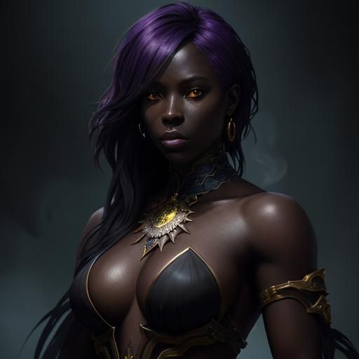 Hyperdetailed Dark Fantasy Portrait of Woman Smoking