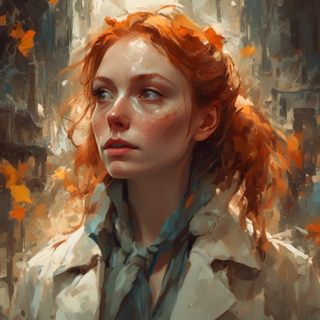 Ginger Woman Portrait in Artgerm Style