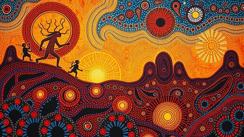 Dreamtime Ancestors Shape Land in Mystical Aboriginal Art St...