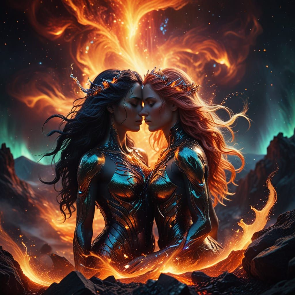 Celestial Priestesses of Love on Volcanic Dais