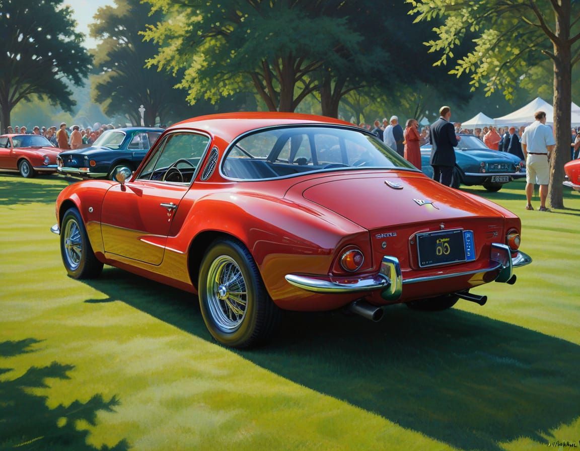 Ruby Red 1972 Alpine A110 at Concours Event