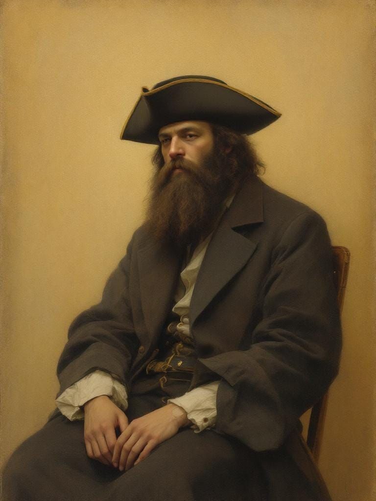 Pirate Portrait in Tonalist Style with Golden Hues