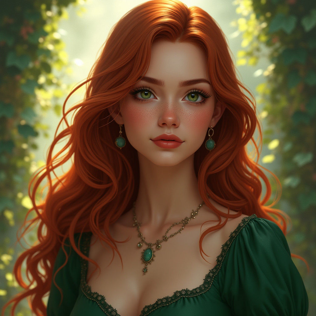 Hyper-Realistic Portrait of Woman with Red Hair