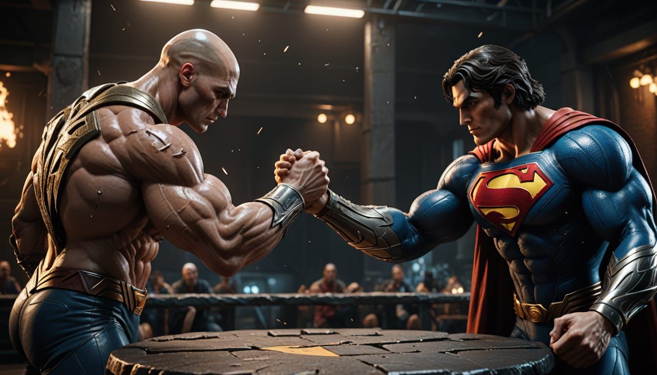 Epic Arm Wrestling Showdown in 3D Videogame Style