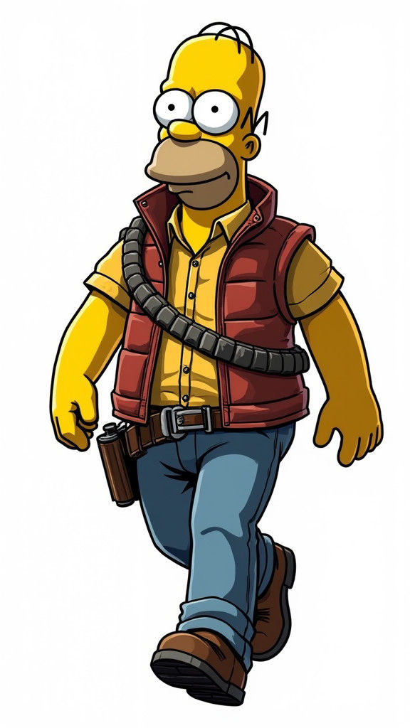Homer Simpson as Borderlands Bounty Hunter