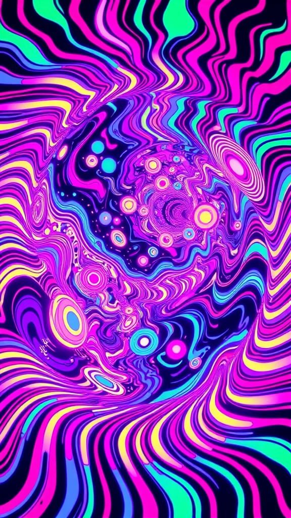 Vibrant Spirograph Patterns in Retro-Futuristic 3D Aesthetic