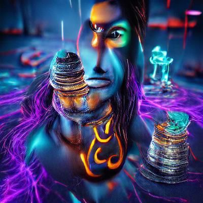 Shiva Meets Aladdin: Psychedelic 3D Render