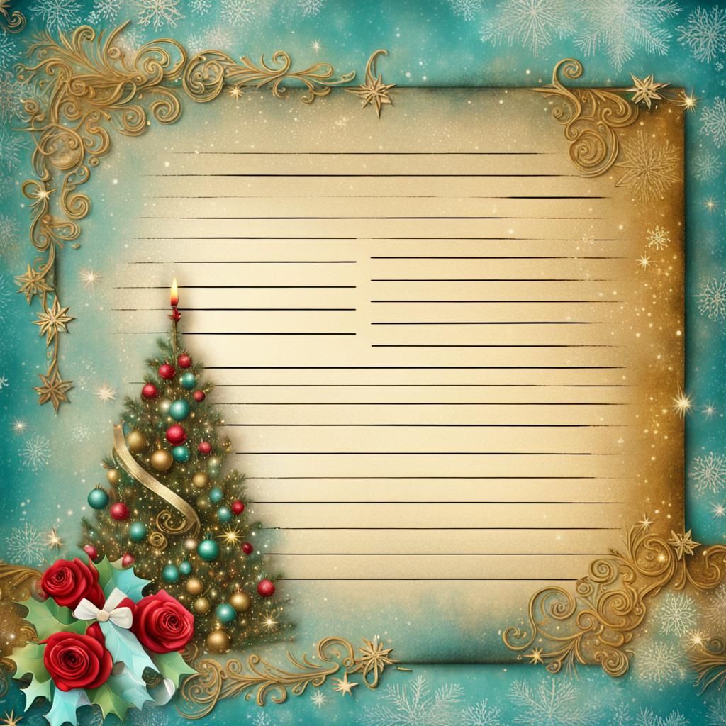 Aqua and Gold Christmas Scrapbook Page