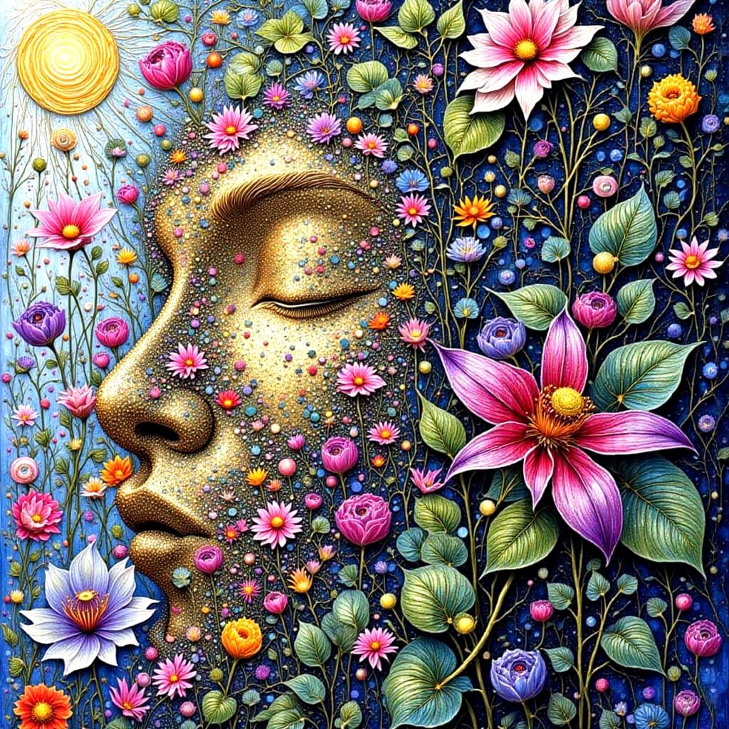 Golden Goddess Sculpture with Intricate Details