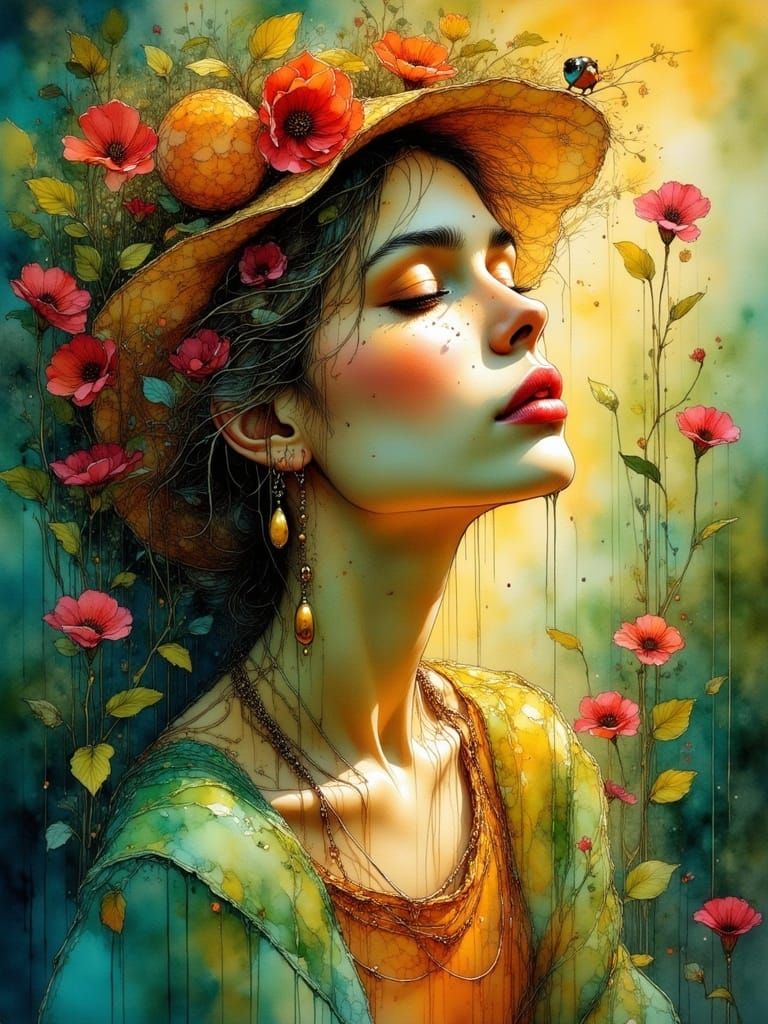 And loved the sorrows of your changing face. in Gouache Style, Watercolor, Museum Epic Impressionist Maxima...