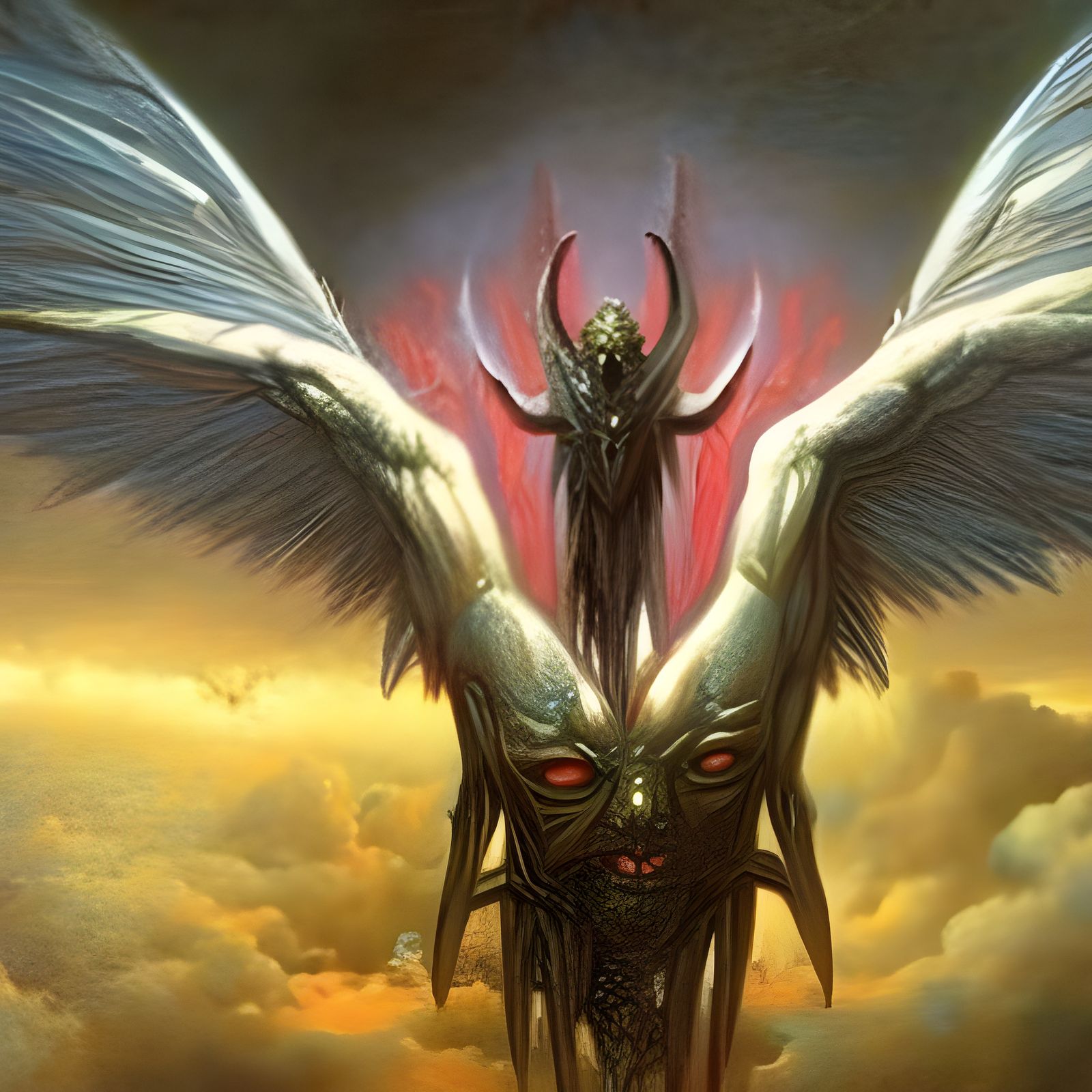 Baphomet breaking through the fabric of space