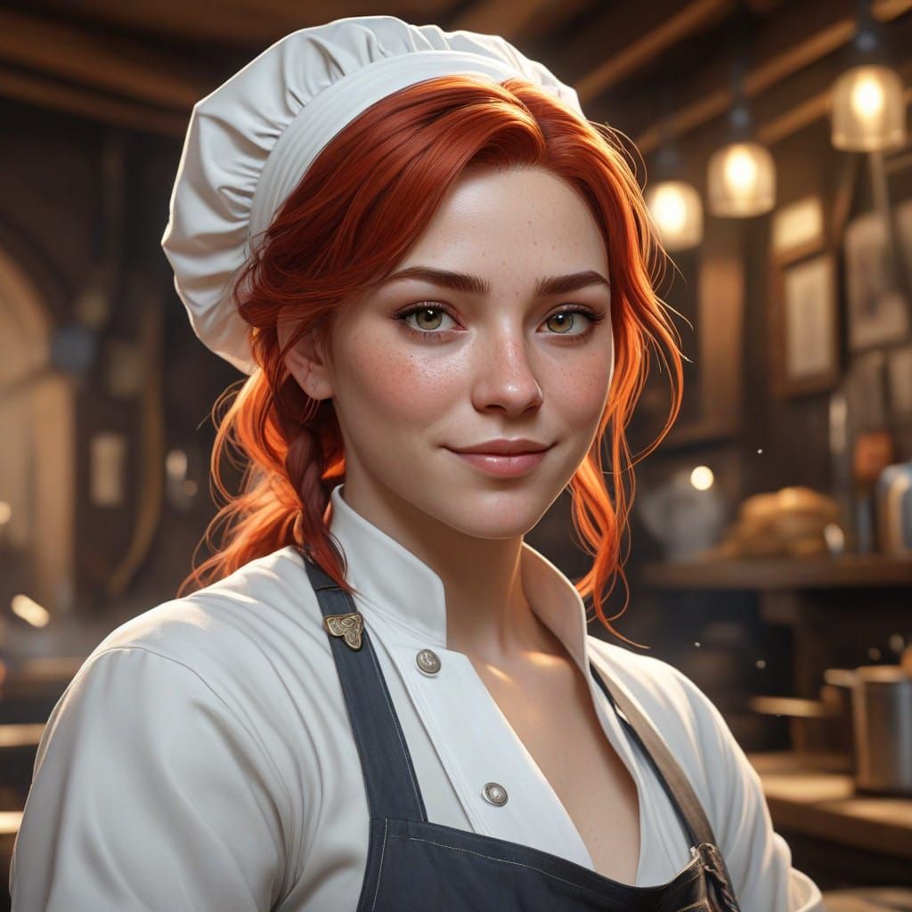 Stout Dwarf Chef in Vibrant Tavern Kitchen