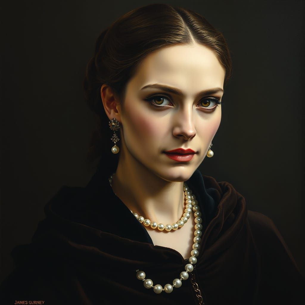 Mysterious Noblewoman in Velvet Cloak