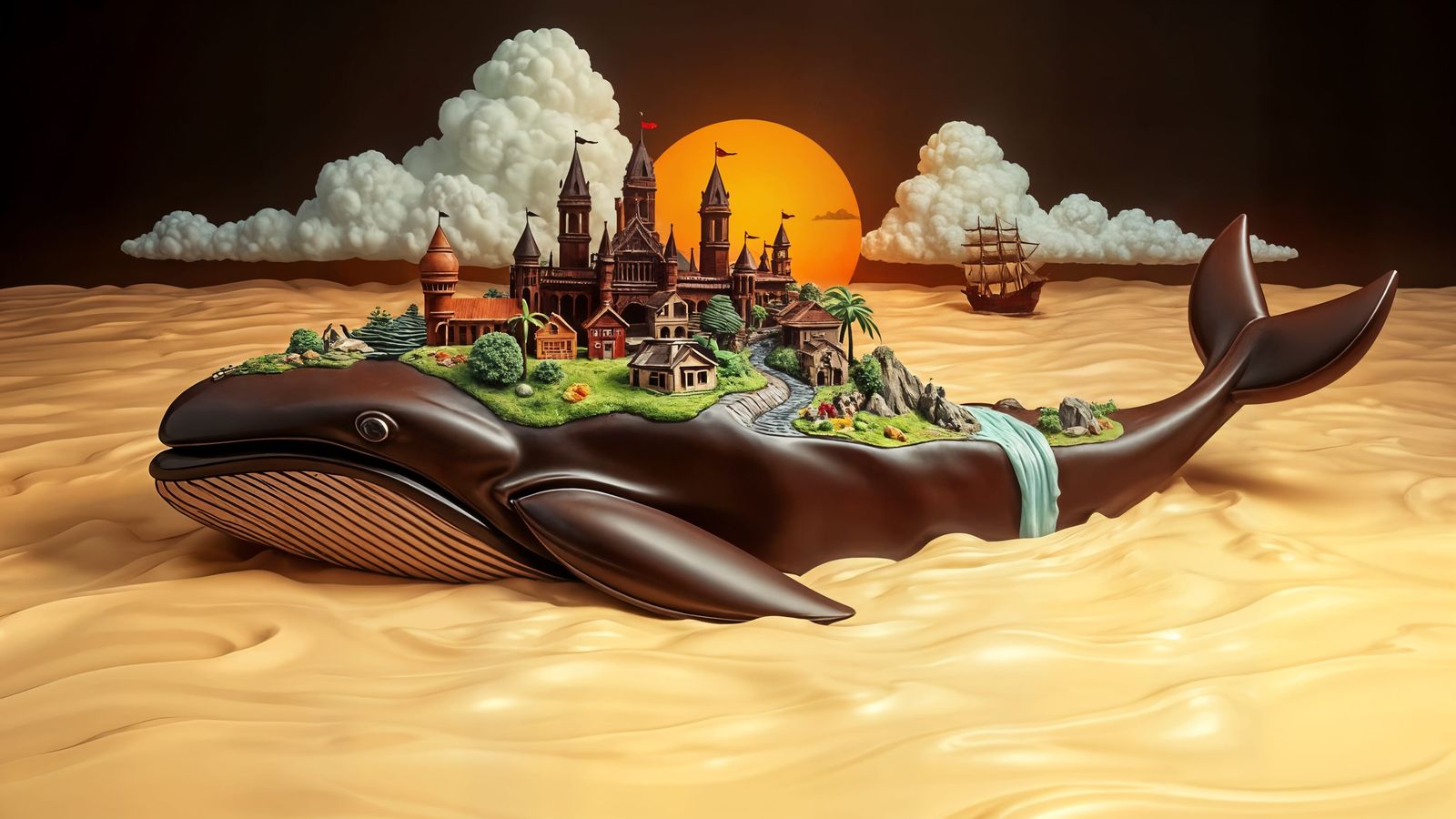 Finest Chocolate Whale World with a special marzipan topping...