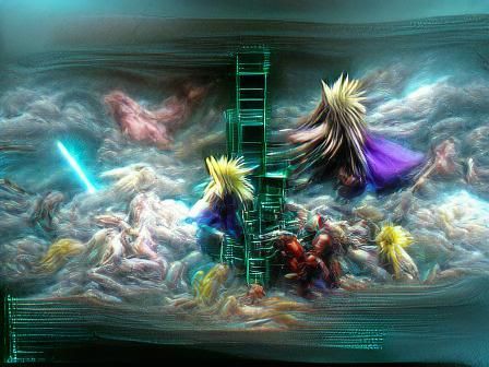 FF VII Limit Break in Doré Hyperrealism