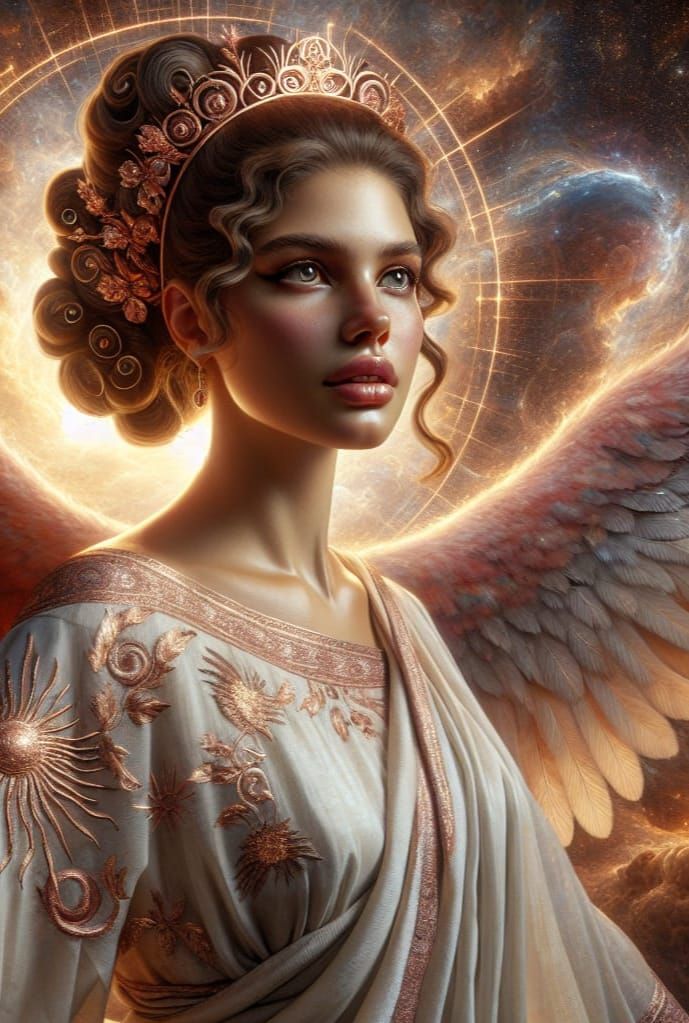 Etruscan Goddess of Dawn in Majestic Digital Matte Painting