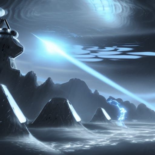 Water Planet Destruction in Storm: Digital Illustration