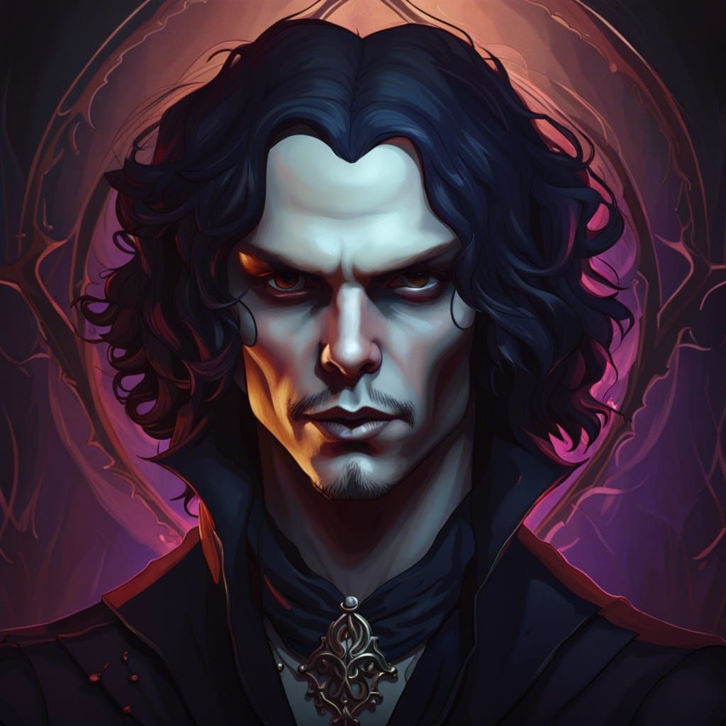 Gothic Vampire Portrait in Hyperdetailed Style