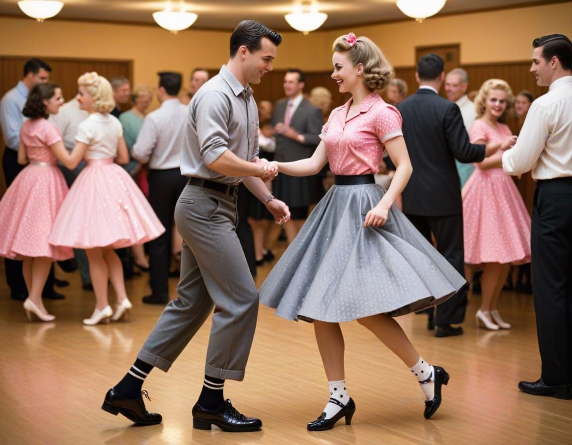 1950s Sock Hop Dance Scene