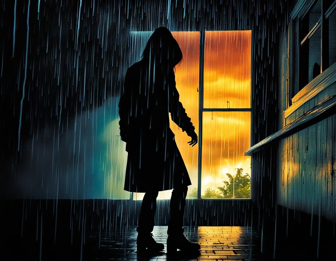 Creepy Slasher Silhouette in Junji Ito Style