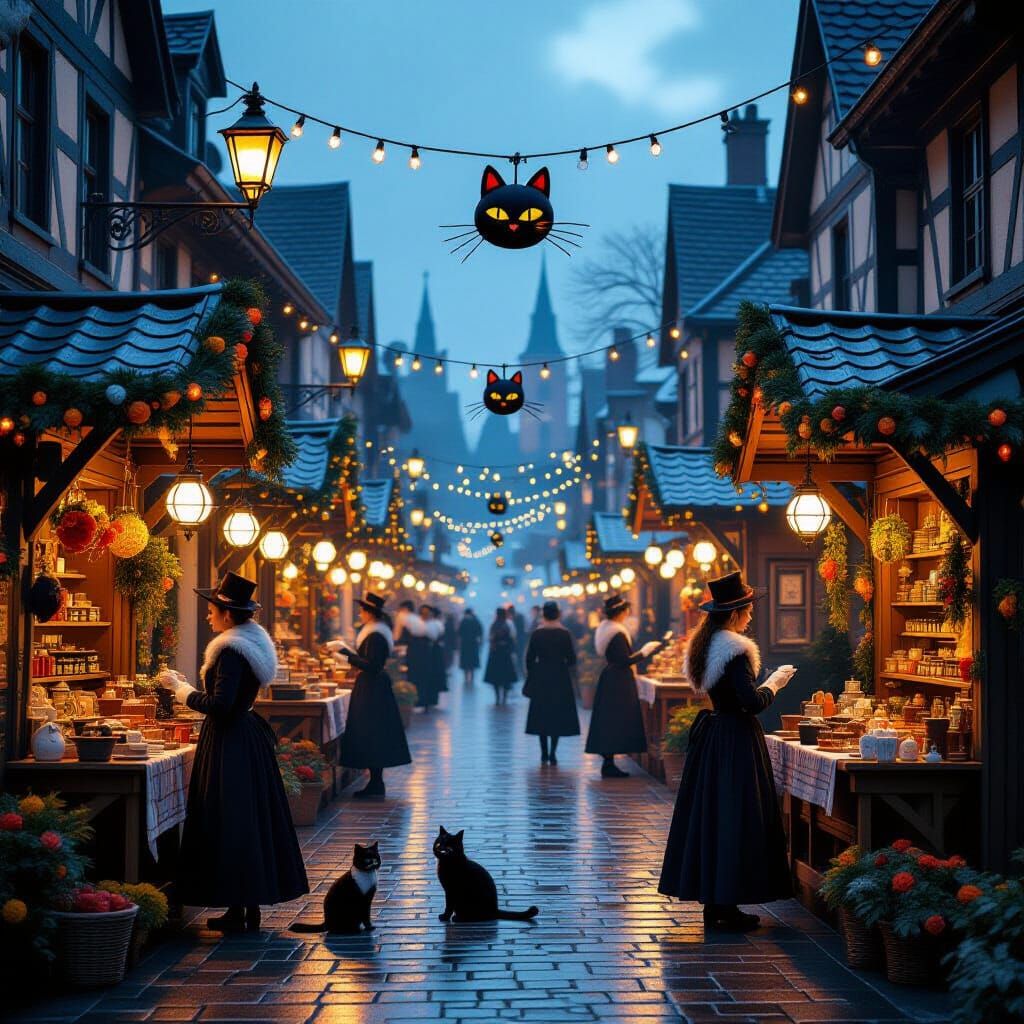 Black Cat Day Festival in Quaint Town Square