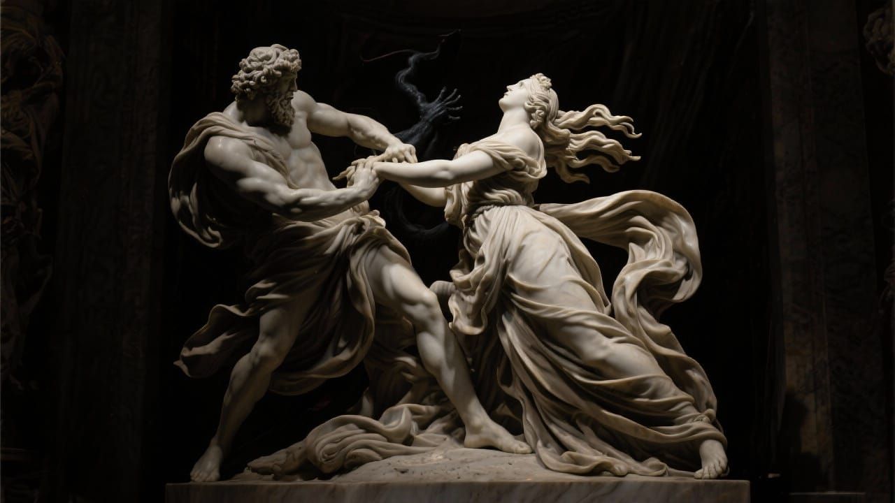 Persephone's Abduction by Hades in Bernini Baroque Style