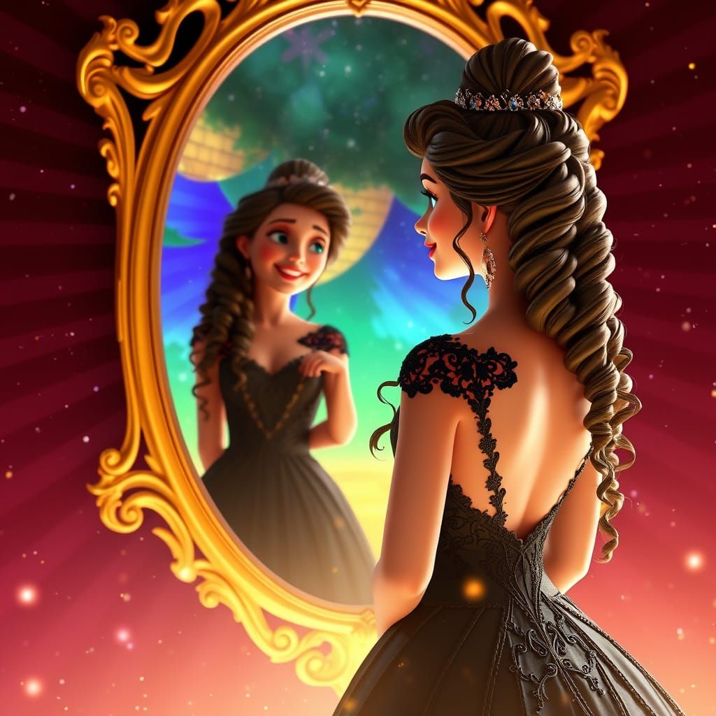 Stunning Princess in Elegant Black Gown Reflects on Her Beau...