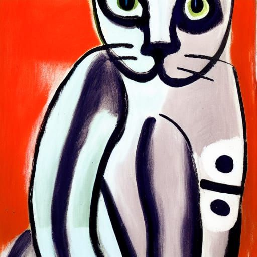 Cat in the Style of Henri Matisse