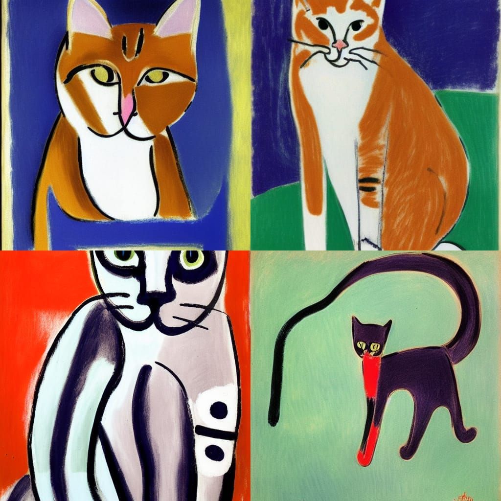 Cat in Henri Matisse Style