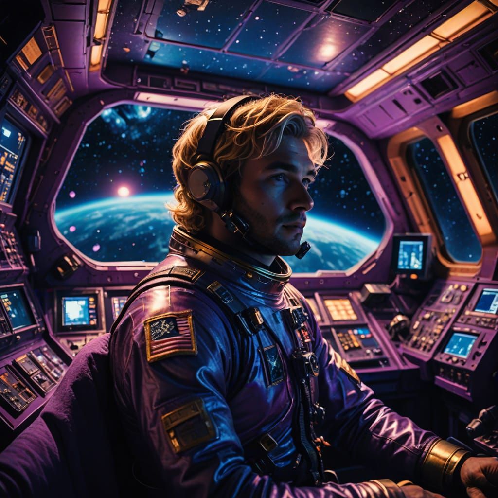 Astronaut Embarks on Epic Journey Through Starry Space