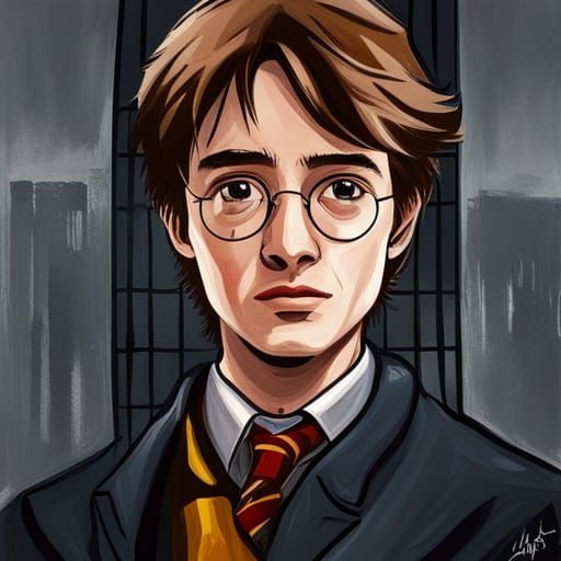 Harry Potter in Jail: Gouache Painting