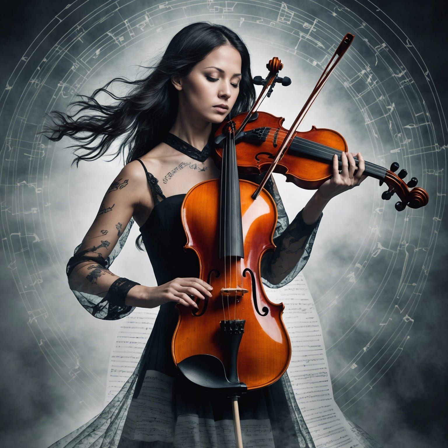 Woman playing a Violin