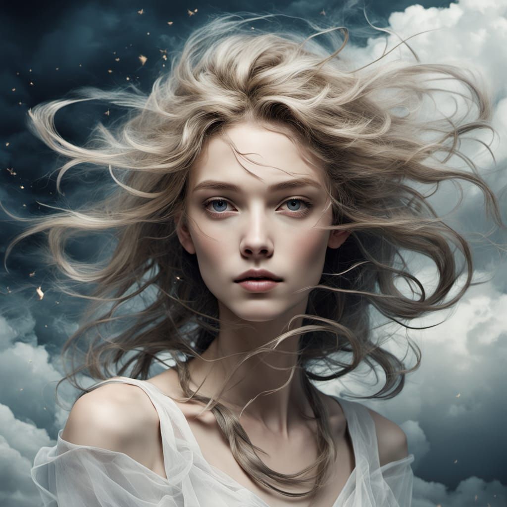 Wind God Embodied in Whimsical Stormy Vortex