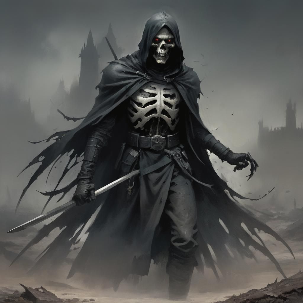 Grimdark Mixed-Media Collage in Mills Style