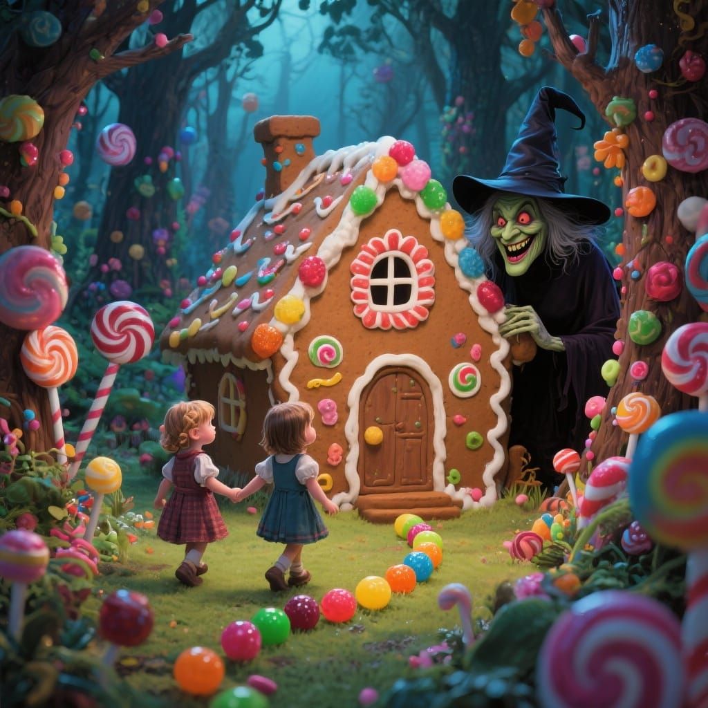 Candyland Forest with Sinister Gingerbread House