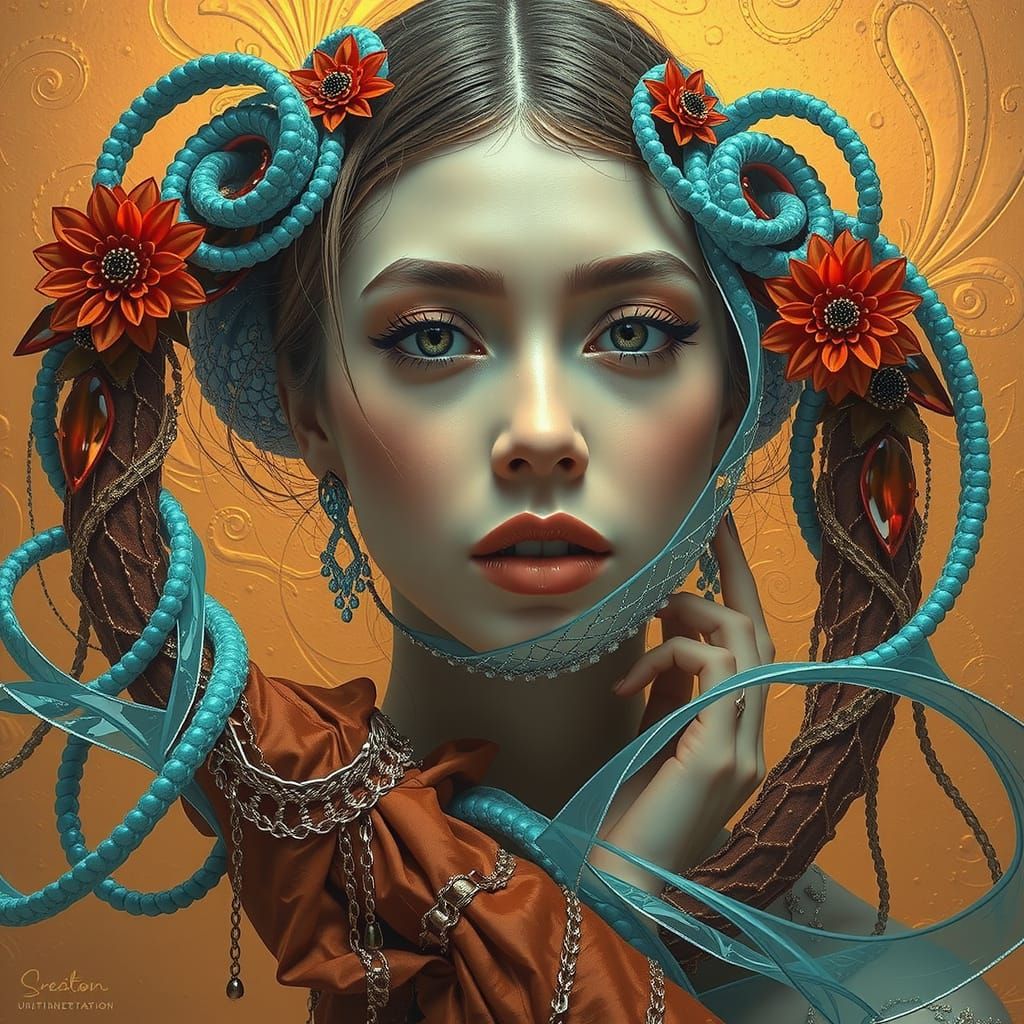 Elegant Women in Lavish Surreal Environment