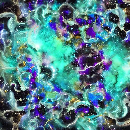 Abstract Landscape with Gemstones in Detailed Matte Painting