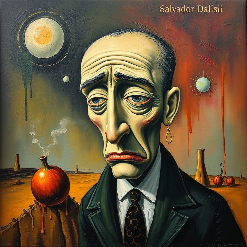 Surreal Frustration Melts on Canvas in a Dali Style