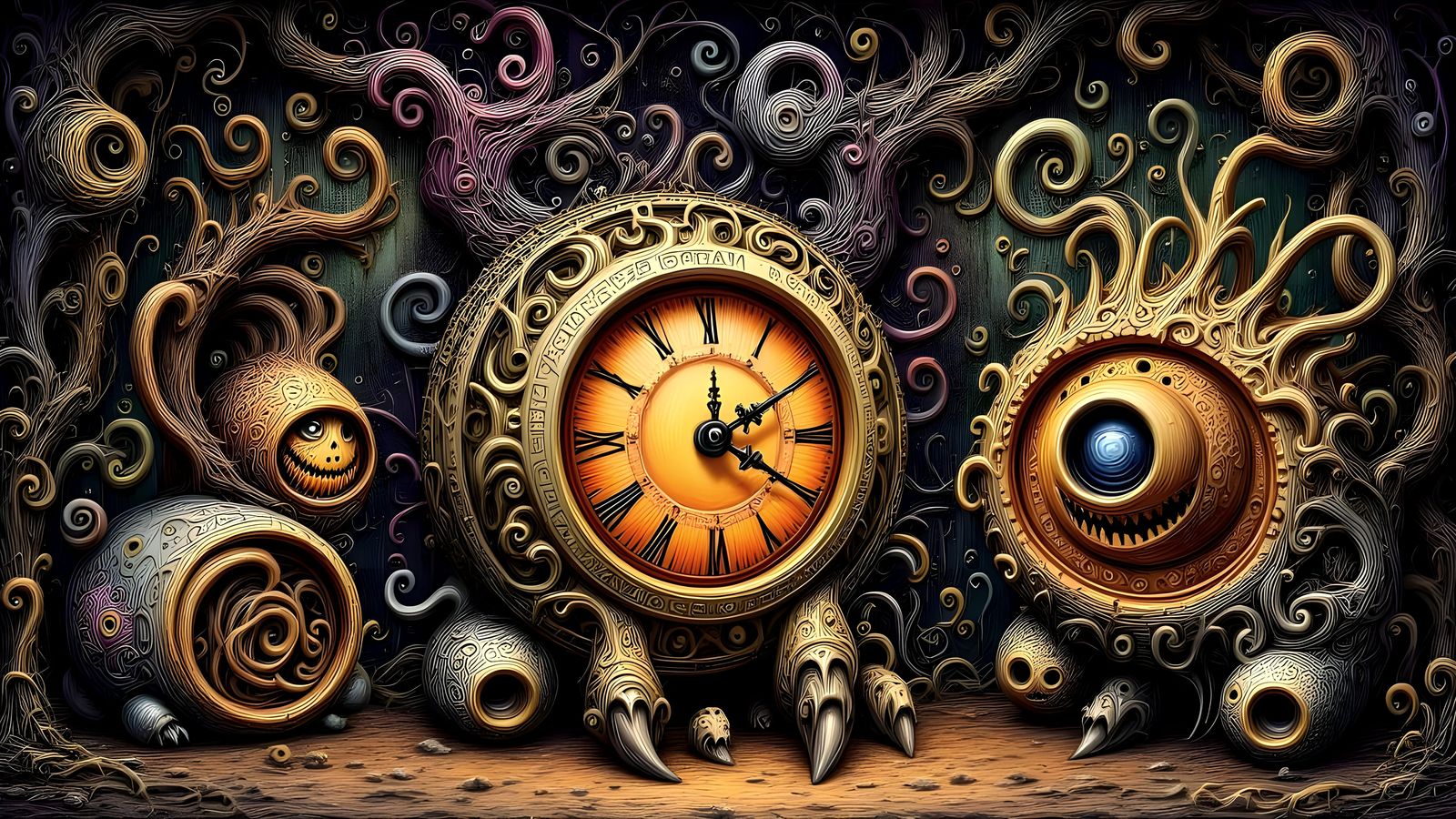 Enchanting Magical Clock Illustration