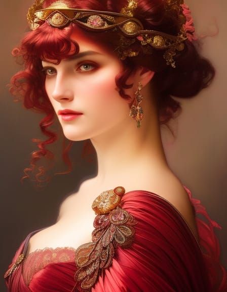 Goddess of Wine: Hyperrealistic Portrait in Dramatic Lightin...