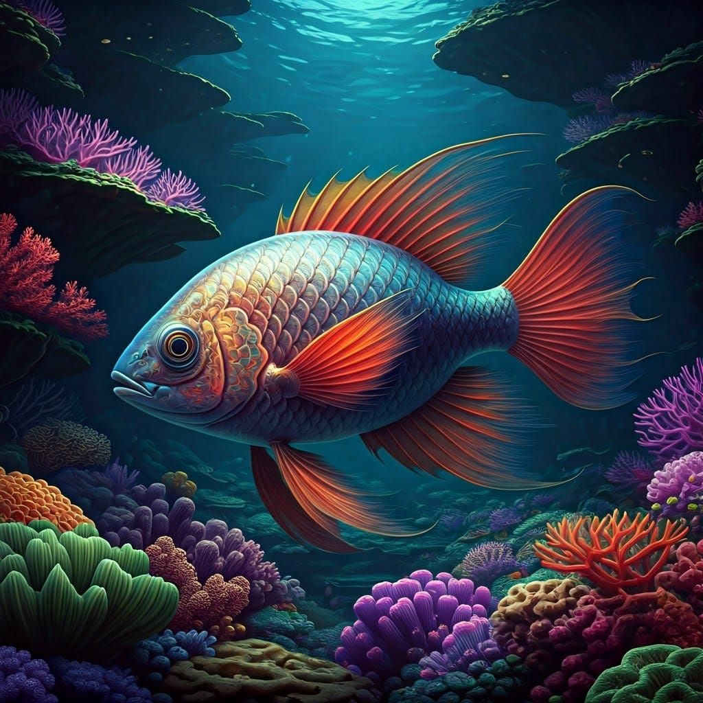 Surreal Underwater Scene in Unreal Engine 5 Style