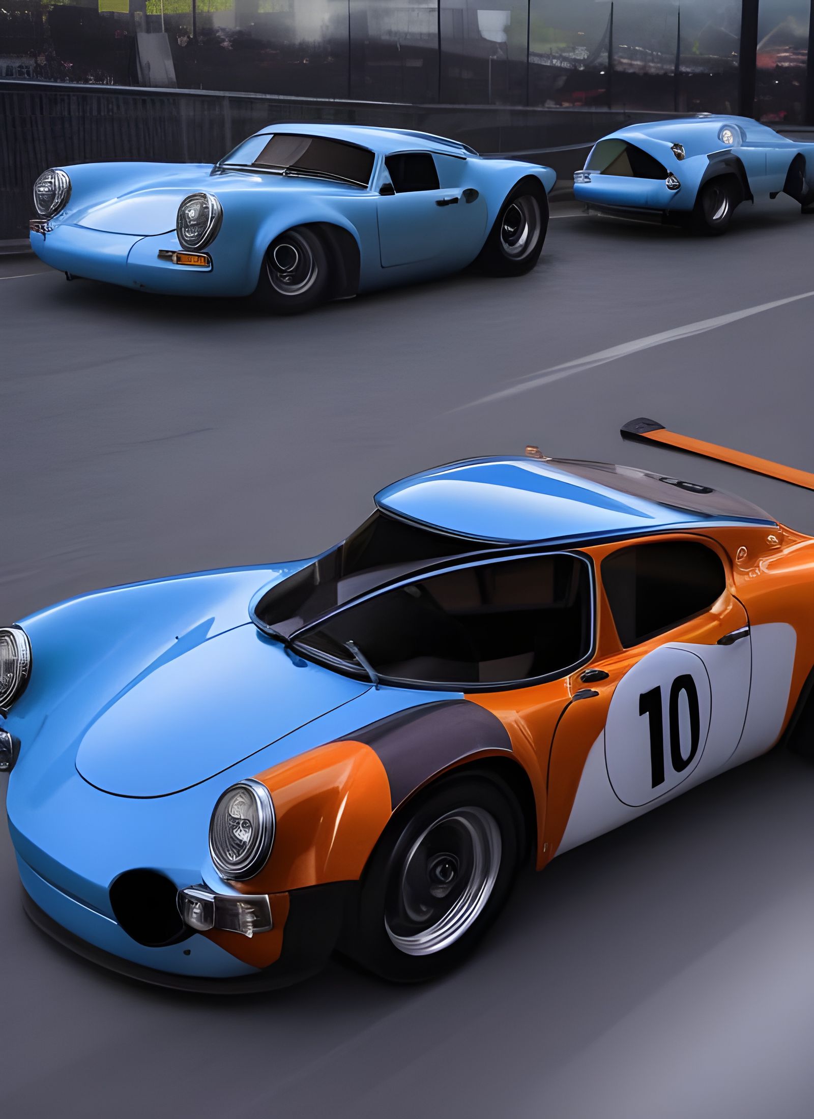 Symmetrical Classic Cars in Hyperrealistic 3D