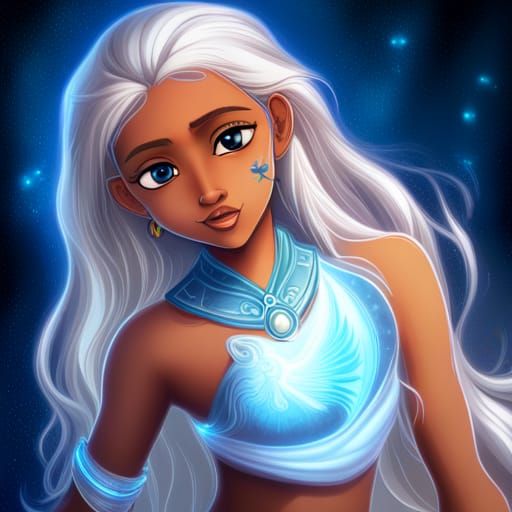 Baby Princess Kida in Atlantis, Holographic Illustration