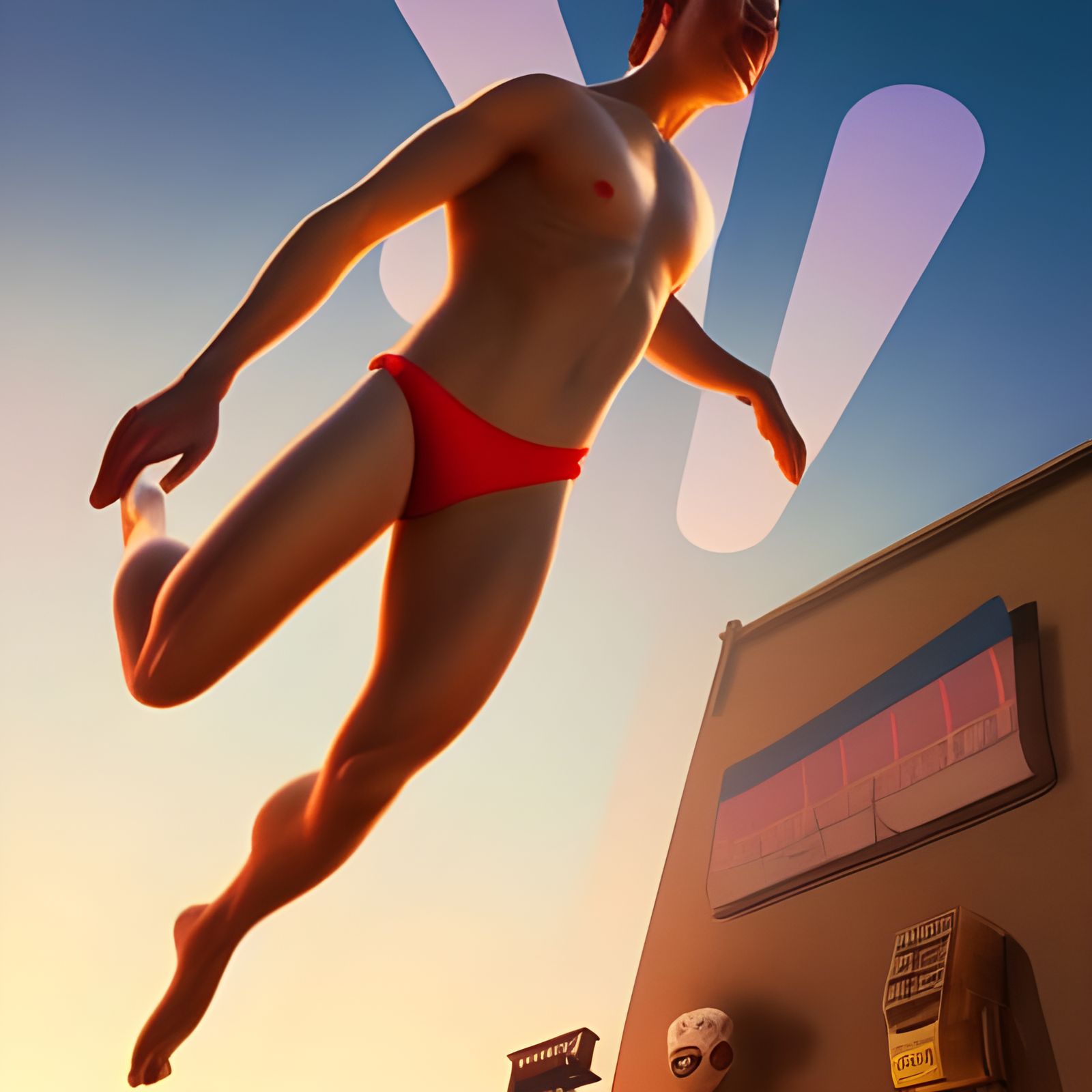 Man Flies From Movie Screen: Pixar-Inspired 3D Art