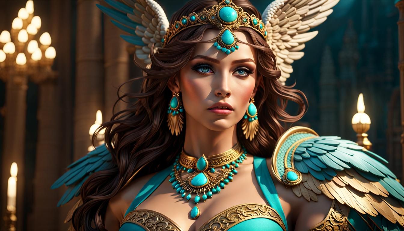 Angelic Beauty in Paradise: A Photorealistic Masterpiece