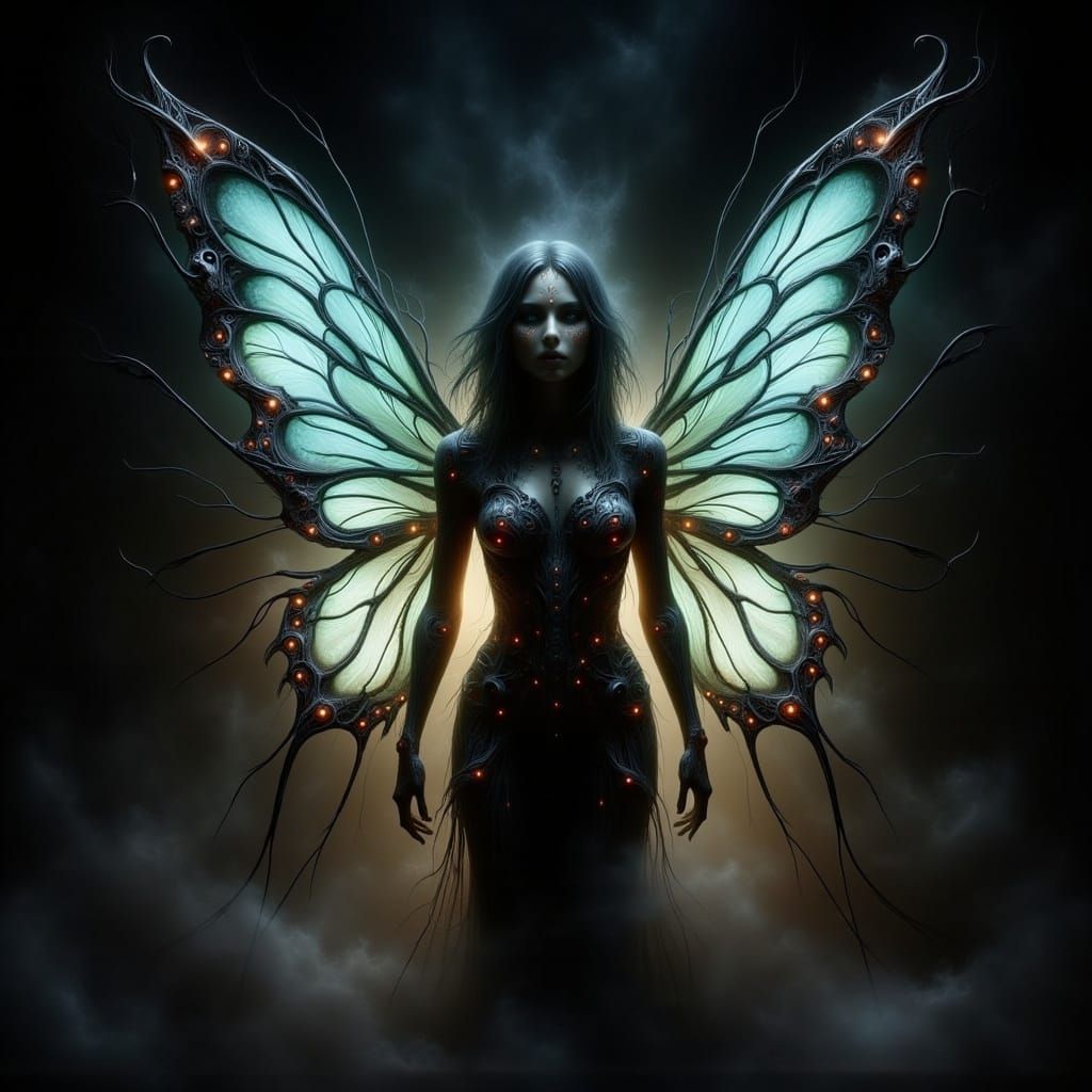 Mysterious Fairy Queen in Shadowy Ambiance