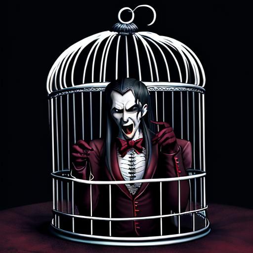 Captive Vampire in a Gothic Cage