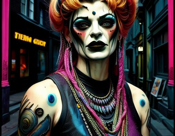 Gritty 90s Raving Vampire Girls: Hyperdetailed Tabloid Portr...