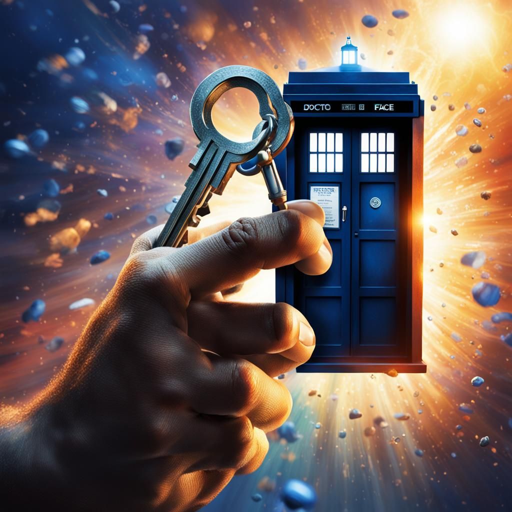 Doctor Who Unlocks the Tardis: Hyperrealistic Concept Art